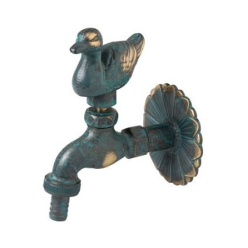 Buitenkraan brons eend, met slangwartel 1/2"