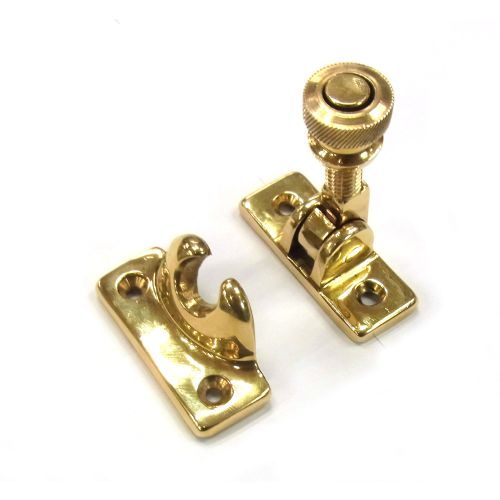Patrijspoortsluiting knevel met veerbout, 60mm messing