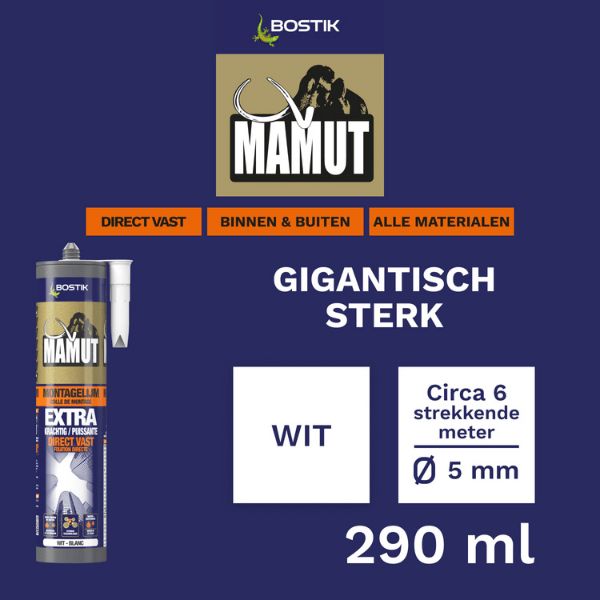 Mamut montagelijm binnen+buiten wit - Afbeelding 2