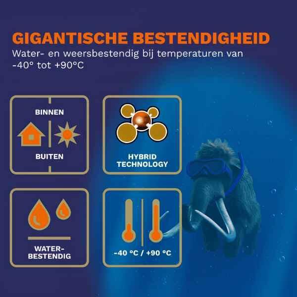 Mamut montagelijm binnen+buiten wit - Afbeelding 4