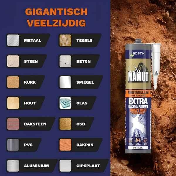 Mamut montagelijm binnen+buiten wit - Afbeelding 5